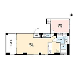 SOLUM世田谷砧 1LDKの間取図画像