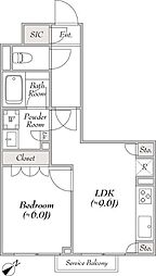 ポラスト代々木上原 1LDKの間取図画像