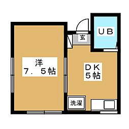 ピュア代田 1DKの間取図画像