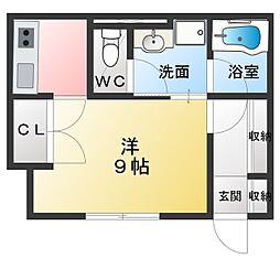 仮称 世田谷区桜上水2丁目新築 1Kの間取図画像