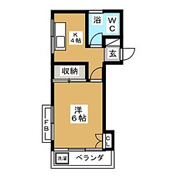 ビジョンビル 1Kの間取図画像