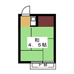 裕美荘 ワンルームの間取図画像