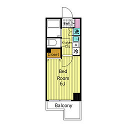 ステーションプラザロアール目黒都立大学 4階1Kの間取り