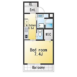 世田谷区下馬6丁目マンション 1Kの間取図画像