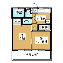 倉方ハイツ 2Kの間取図画像