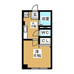 フラワーガーデン鷹番 1Kの間取図画像