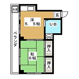 京急空港線 大鳥居駅 徒歩7分の賃貸マンション 3階1DKの間取り