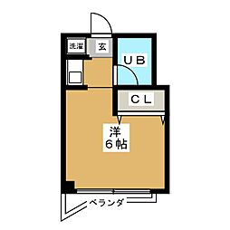 セゾン蒲田 ワンルームの間取図画像