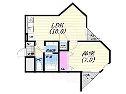 サンパレス21苦楽園 1LDKの間取図画像