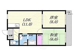甲陽園ローズハイツ 2LDKの間取図画像