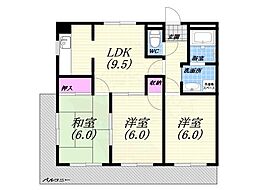 コートスミユー 3LDKの間取図画像