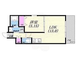 プレジオ西宮今津 1LDKの間取図画像
