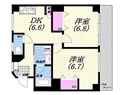 SempreVita南甲子園 2DKの間取図画像