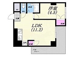 マブランシェット弦月 1LDKの間取図画像