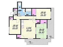ヴェール夙川 3LDKの間取図画像