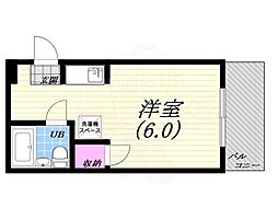アメニティハイツ大原 ワンルームの間取図画像