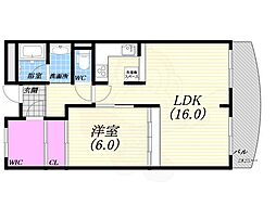 夙川グリーンタウン 1SLDKの間取図画像