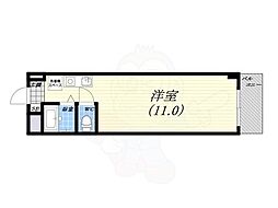 ルナメゾン芦屋 1Kの間取図画像