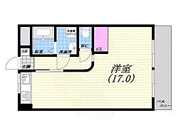 M.S.神楽.1 ワンルームの間取図画像