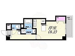 ラ・フォンテ甲東園 1Kの間取図画像