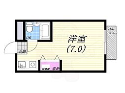 CRASIS苦楽園プラザ ワンルームの間取図画像