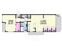 九輪邸 1LDKの間取図画像
