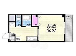 クリスタルマンション 1Kの間取図画像