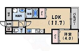 ドルチェヴィータ西宮 1LDKの間取図画像