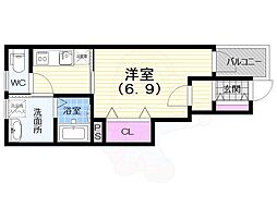 CROUD甲子園里中町 1Kの間取図画像