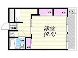 カルムイン香枦園 1Kの間取図画像