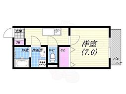 リラ苦楽園 1Kの間取図画像