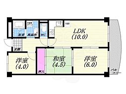 夙川グリーンタウン 3LDKの間取図画像