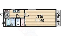 フレンズB 1Kの間取図画像