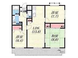 シャトレーヌ夙川 3LDKの間取図画像