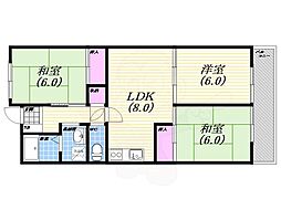 サンヒルズ芦屋2 3LDKの間取図画像