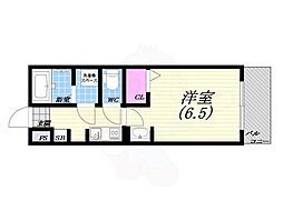 ルストーレ西宮北口2号棟 1Kの間取図画像