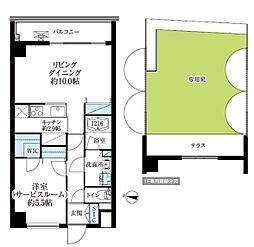 アリビオテラス芦花公園 1LDKの間取図画像