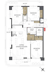 エンゼルハイム井尻第3 3LDKの間取図画像