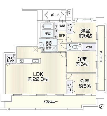 3LDK 間取り
