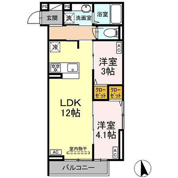 グラナーデ滝野川 202｜東京都北区滝野川4丁目(賃貸アパート2LDK・2階・44.56㎡)の写真 その1