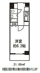 ドミール菊川 1Kの間取図画像