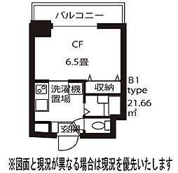 ドミール浦和 1Kの間取図画像