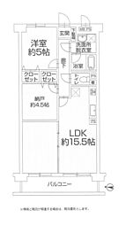 クリオ平塚八番館 1SLDKの間取図画像