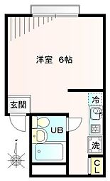 クレール西大島 ワンルームの間取図画像