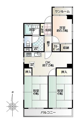 間取り ロータリーパレス大島 5階/-