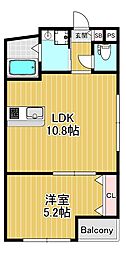 マークス目黒本町 1LDKの間取図画像