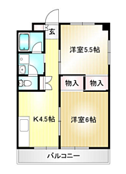 ダイヤモンドビル 2Kの間取図画像