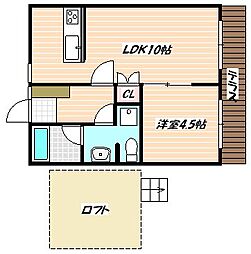 京成松戸線 薬園台駅 徒歩3分の賃貸アパート 1階1LDKの間取り