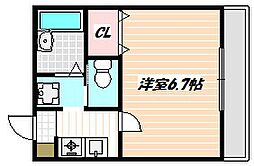 フォルス12 1Kの間取図画像
