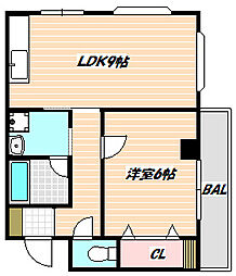 ハイブリッジマンション2 1LDKの間取図画像